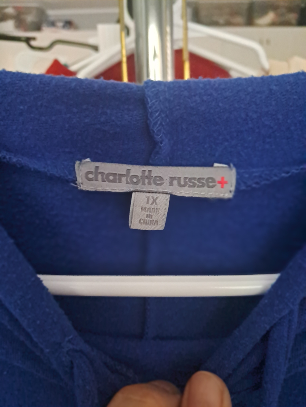 Charlotte Russe Royal Blue Hooded Pullover - Picture 3 of 3